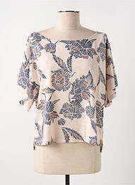Tricou croială dreaptă mâneci scurte bej LOLA ESPELETA femme