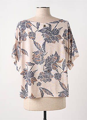 Tricou croială dreaptă mâneci scurte bej LOLA ESPELETA femeie