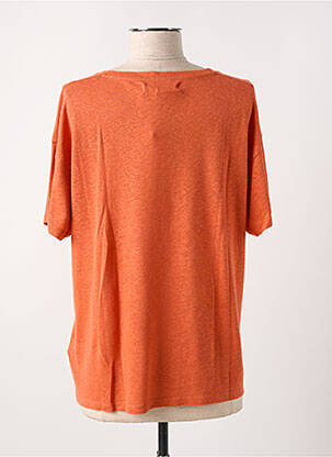 Tricou guler în v mâneci scurte portocaliu NICE THINGS femeie