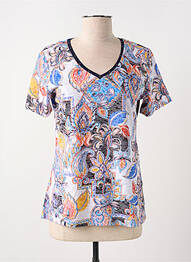 Tricou guler în v mâneci scurte albastru CONCEPT K femme