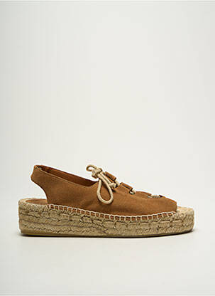 Espadrile închidere cu șireturi toc de 4 la 6 cm maro NICE THINGS femeie