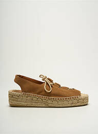 Espadrile închidere cu șireturi toc de 4 la 6 cm maro NICE THINGS femme