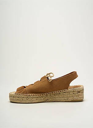 Espadrile închidere cu șireturi toc de 4 la 6 cm maro NICE THINGS femeie