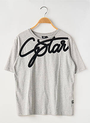 Tricou elasticitate mâneci scurte gri G STAR fată