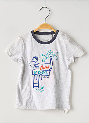 Tricou închidere cu fermoar la umăr mâneci scurte gri IKKS băiat