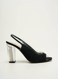 Sandale/pantofi decupați toc pătrat toc de 7 la 9 cm negru AZUREE femme