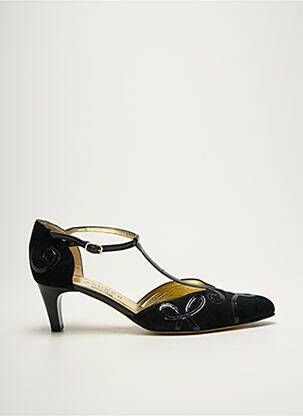Pantofi cu toc nubuc toc de 4 la 6 cm negru AZUREE femeie