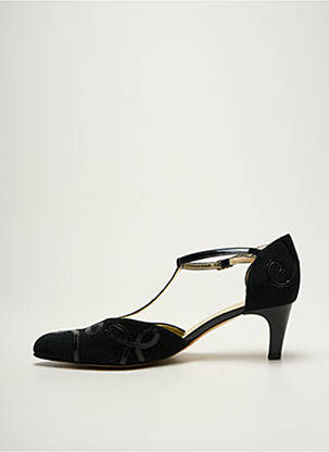 Pantofi cu toc nubuc toc de 4 la 6 cm negru AZUREE femeie