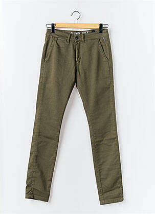 Pantalon chino elasticitate talie joasă verde LE TEMPS DES CERISES bărbat