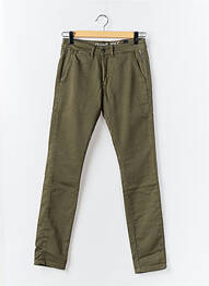 Pantalon chino elasticitate talie joasă verde LE TEMPS DES CERISES bărbat
