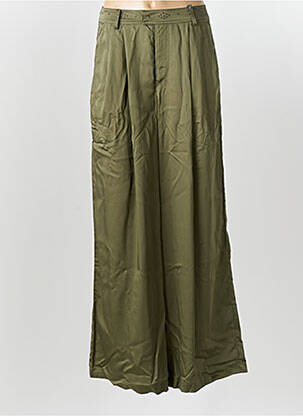 Pantalon larg închidere cu fermoar sub clapetă cu cârlig mărime normală verde FREEMAN T.PORTER femeie