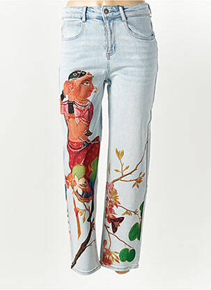 Blugi cu croială dreaptă albastru DESIGUAL femeie