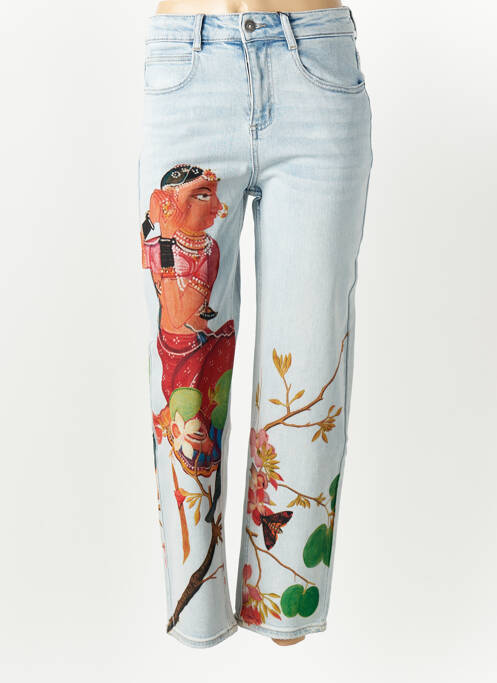 Blugi cu croială dreaptă albastru DESIGUAL femeie