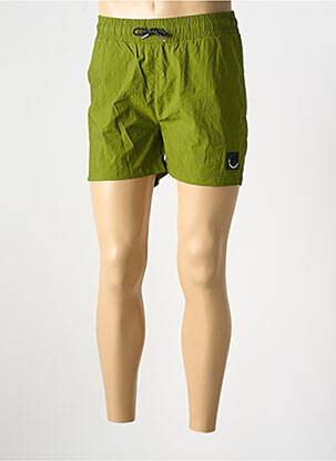 Șort de baie țesătură poplin verde DOUBLEHOOD bărbat