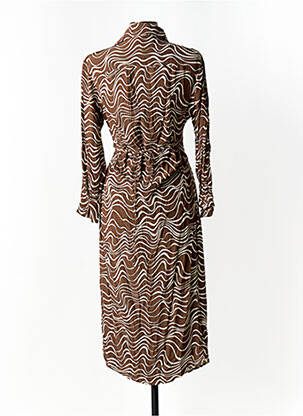 Rochie midi imprimeu fantezie mâneci lungi maro & OTHER STORIES femeie