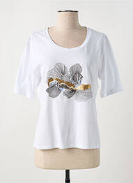 Tricou serigrafie mâneci scurte alb EVA KAYAN femme
