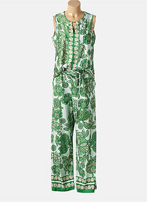 Salopetă-pantalon închidere cu fermoar la spate fără mâneci verde K-DESIGN femeie