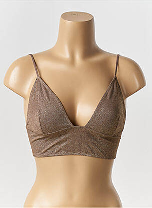 Sutien efect material satinat bralete maro NOO femeie