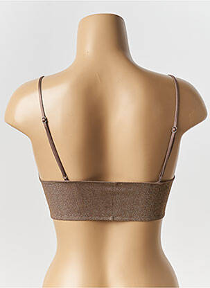 Sutien efect material satinat bralete maro NOO femeie