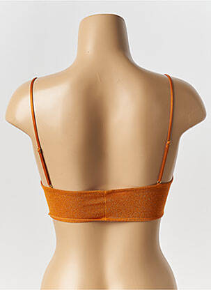 Sutien efect material satinat bralete portocalie NOO femeie