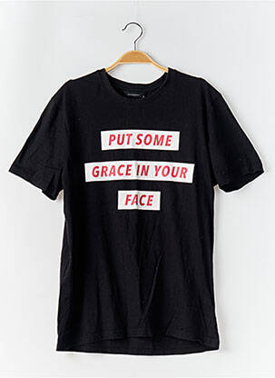 Tricou croială cambrată mâneci scurte negru ELEVEN PARIS bărbat