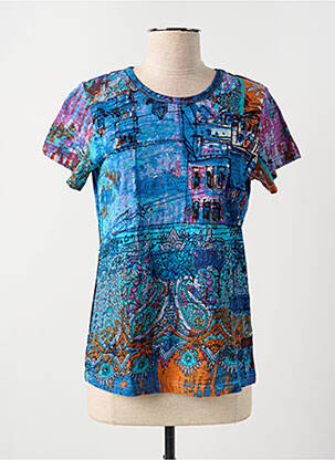 Tricou imprimeu fantezie mâneci scurte albastru ORIENTIQUE NATURALLY femeie