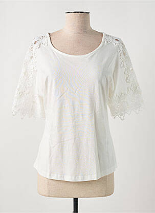 Tricou elasticitate mâneci scurte bej CREAM femeie