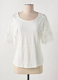 Tricou elasticitate mâneci scurte bej CREAM femme