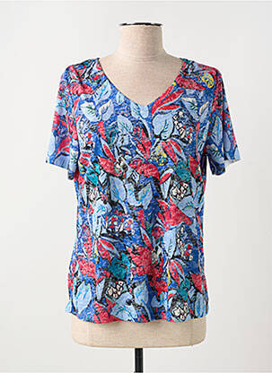 Tricou imprimeu fantezie mâneci scurte albastru DIANE LAURY femeie