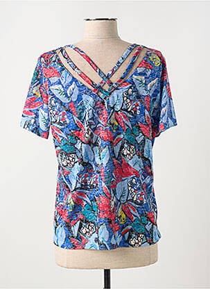 Tricou imprimeu fantezie mâneci scurte albastru DIANE LAURY femeie