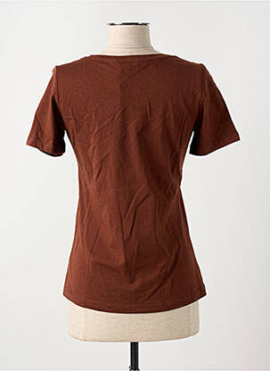 Tricou serigrafie mâneci scurte maro TRAMONTANA femeie