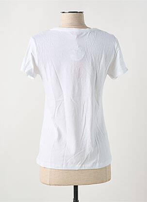 Tricou serigrafie cu strasuri mâneci scurte alb FELINO femeie
