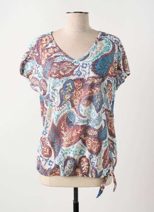 Tricou guler în v mâneci scurte albastru CECIL femme