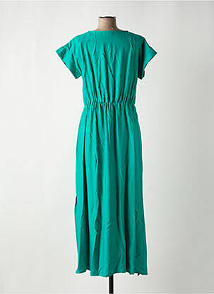 Rochie midi croială fluidă mâneci scurte verde C'EST BEAU LA VIE femeie