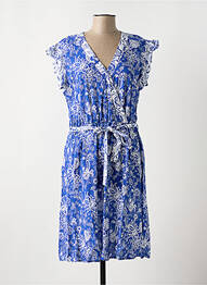 Rochie midi imprimeu fantezie fără mâneci albastru C'EST BEAU LA VIE femeie