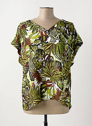 Tricou imprimeu fantezie mâneci scurte verde DIANE LAURY femeie