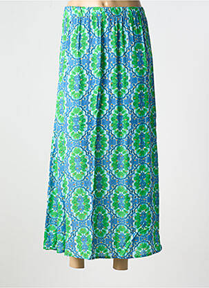 Fustă midi talie elastică verde GEISHA femeie