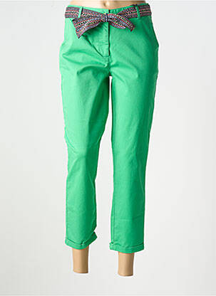 Pantalon trei sferturi buzunare verde JULIE GUERLANDE femeie