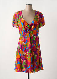 Rochie scurtă mâneci scurte mâneci scurte portocaliu CHICOSOLEIL femeie