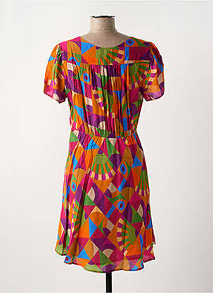 Rochie scurtă mâneci scurte mâneci scurte portocalie CHICOSOLEIL femeie