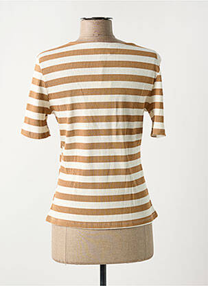 Tricou elasticitate mâneci scurte maro ARTLOVE femeie