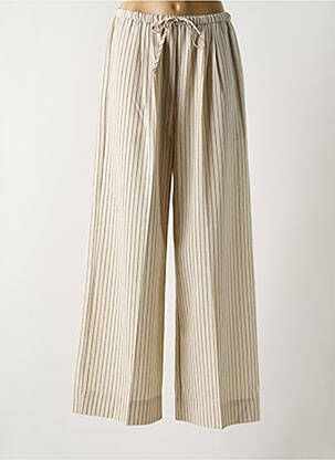 Pantalon drept talie elastică bej GRACE & MILA femeie