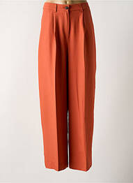 Pantalon drept închidere cu fermoar sub clapetă cu nasturi portocaliu ANGE femme