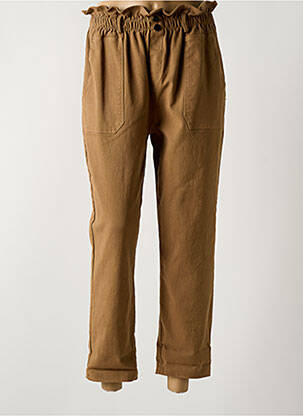 Pantalon 7/8 talie elastică maro MARGOT femeie