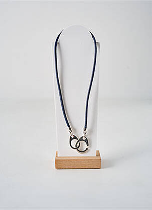 Colier materiale metalice albastru SECRET DE CUIR femeie