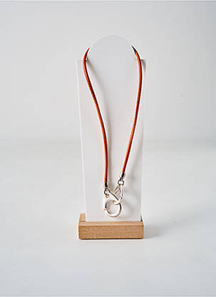 Colier materiale metalice maro SECRET DE CUIR femeie