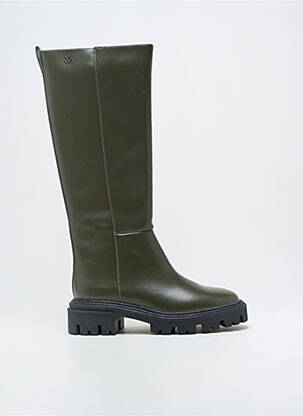 Cizme material neted toc de 4 la 6 cm verde VANESSA WU femeie