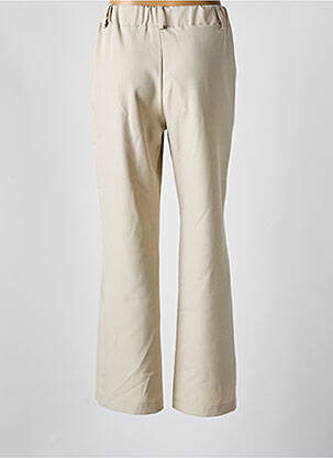 Pantalon drept talie elastică bej HALOGENE femeie