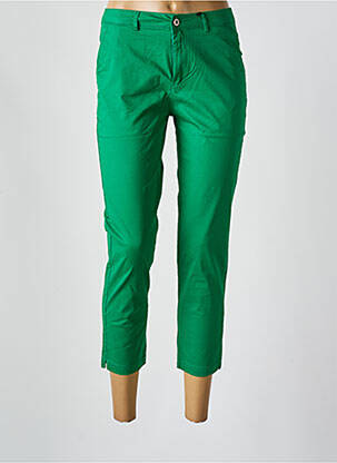 Pantalon 7/8 închidere cu fermoar sub clapetă cu nasturi verde SARAH JOHN femeie