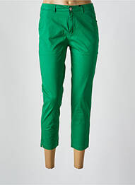 Pantalon 7/8 închidere cu fermoar sub clapetă cu nasturi verde SARAH JOHN femme